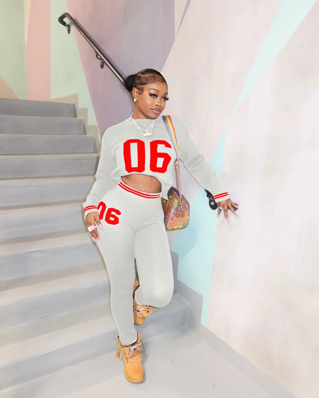 Two Piece Pullover Tracksuit Set With Letter Print Sweatshirt Slim Fit Casual - SN Wigs & More
