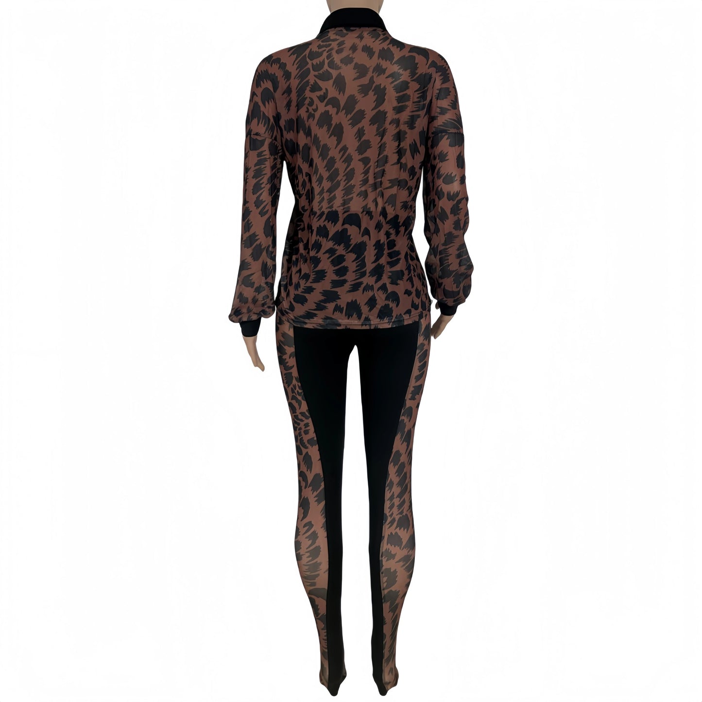 Two Piece Set Mesh See - Through Crop Top And Pants Streetwear - SN Wigs & More