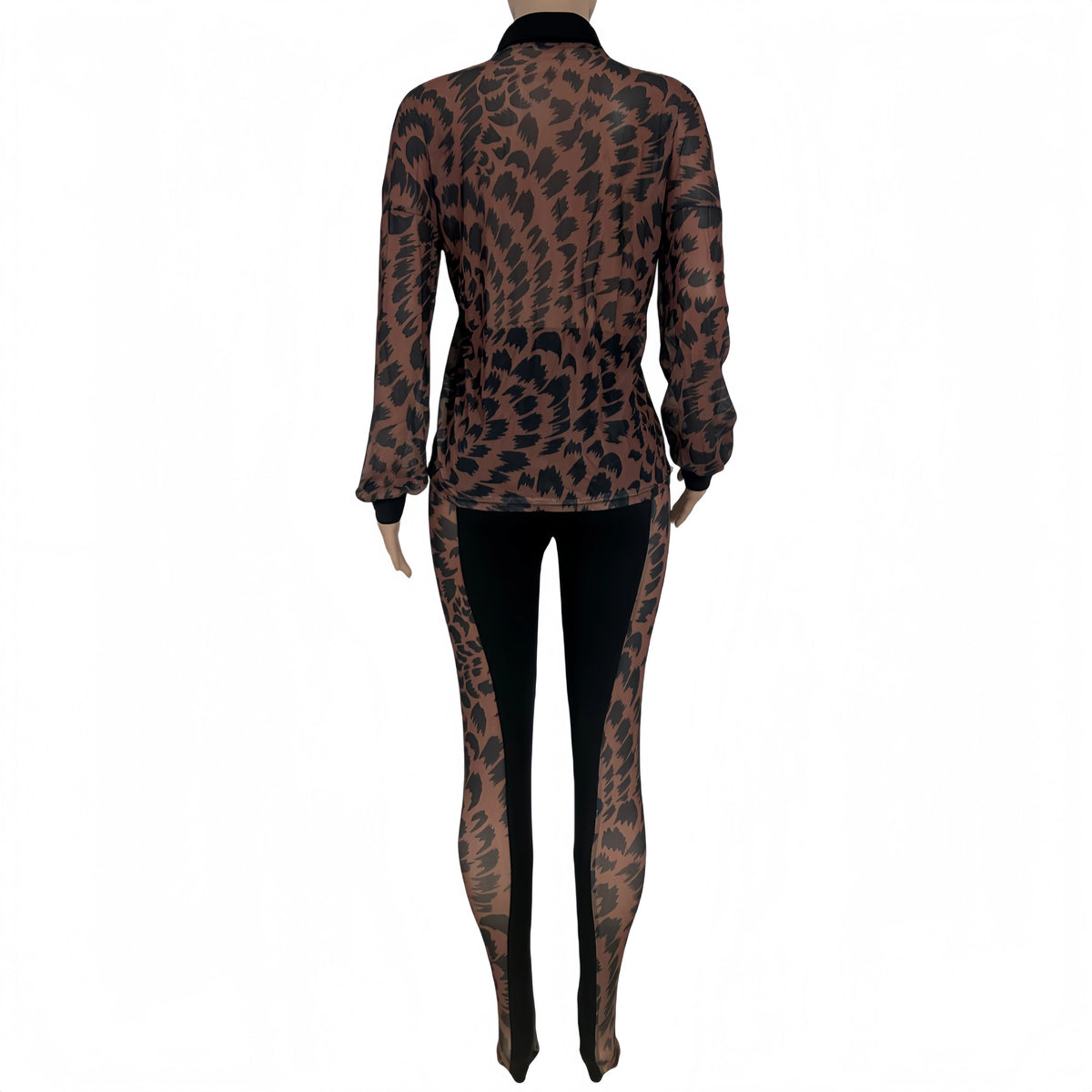 Two Piece Set Mesh See - Through Crop Top And Pants Streetwear - SN Wigs & More