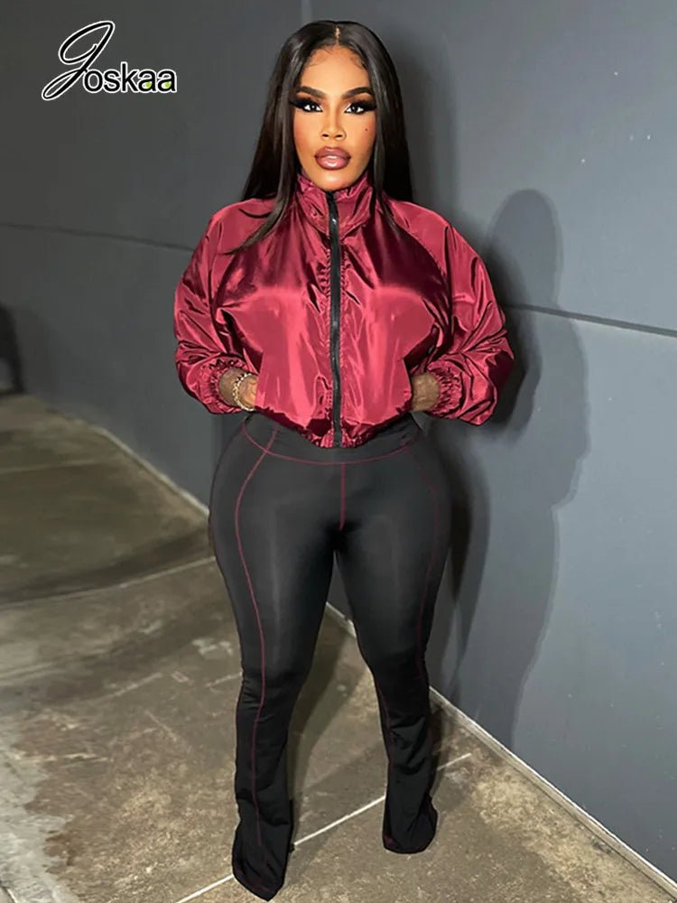 Two - Piece Tracksuit With Zip Jacket And Patchwork Pants – Casual Sporty - SN Wigs & More