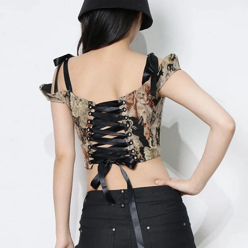 TWOTWINSTYLE 2024 Fashion Sleeveless Patchwork Embroidery Bandage Tops Women'S Vests