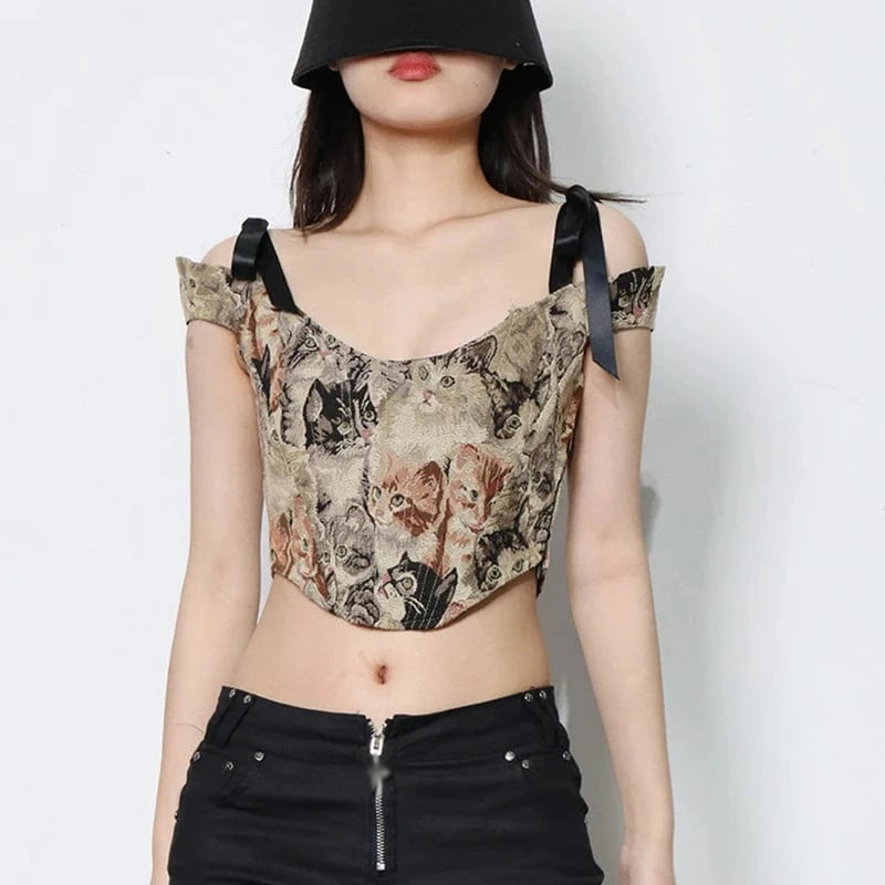 TWOTWINSTYLE 2024 Fashion Sleeveless Patchwork Embroidery Bandage Tops Women'S Vests