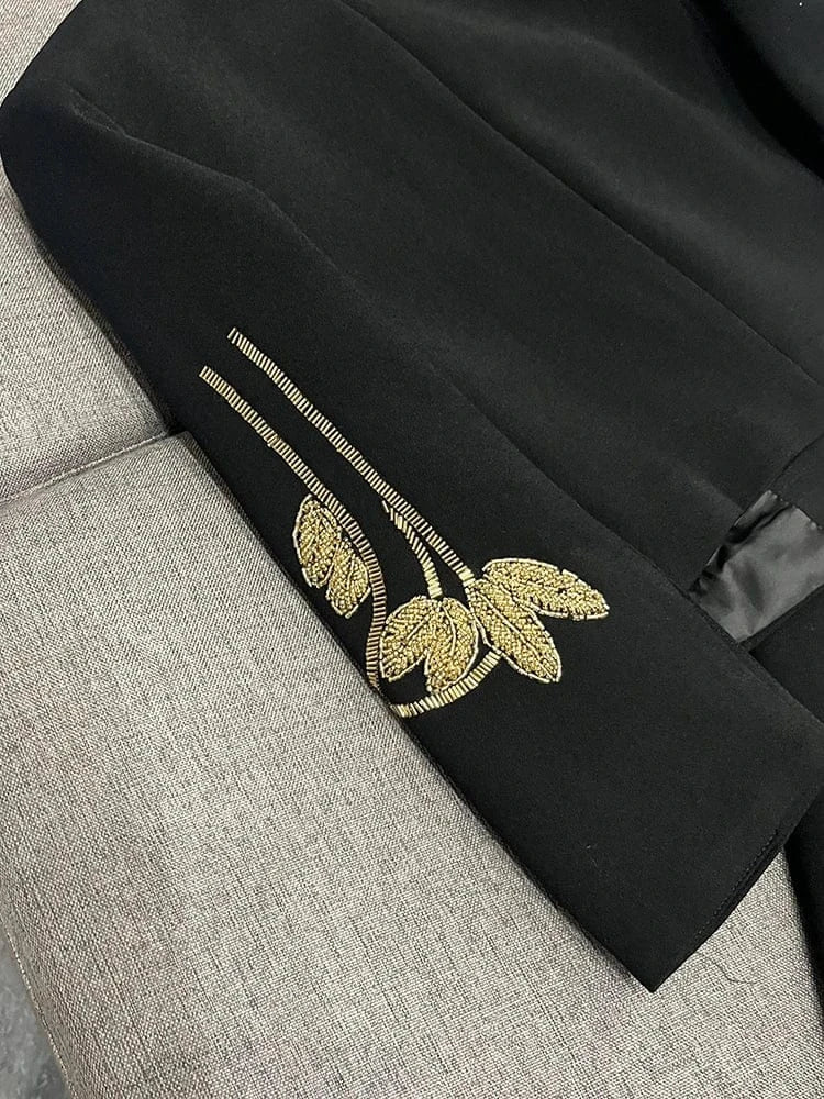 TWOTWINSTYLE Embroidery Two Piece Set For Women O Neck Long Sleeve Spliced Button Top High Waist Skirt Chic Sets FemaleKSE511331