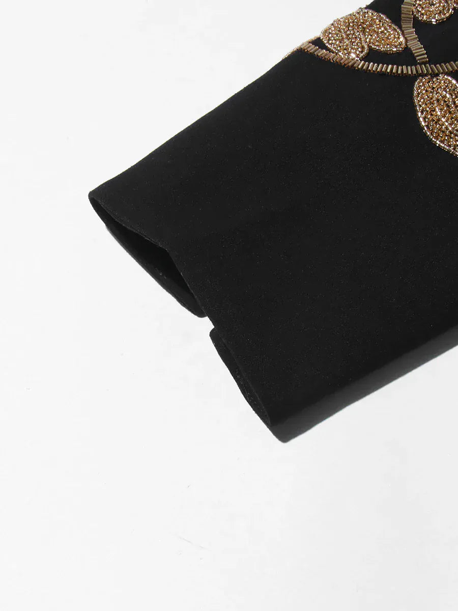 TWOTWINSTYLE Embroidery Two Piece Set For Women O Neck Long Sleeve Spliced Button Top High Waist Skirt Chic Sets FemaleKSE511331