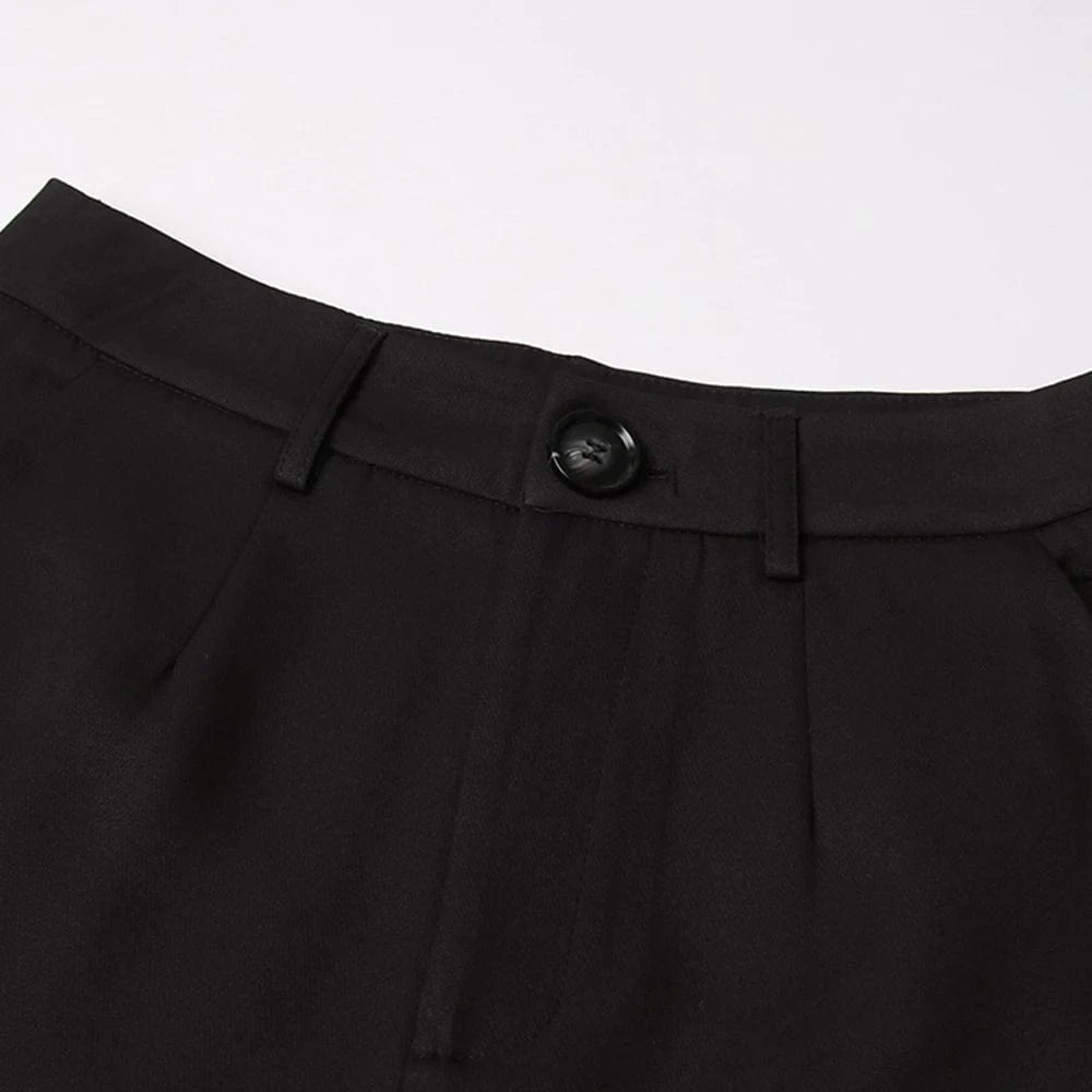 TWOTWINSTYLE Women's Pants Zipper Slit Gathered Waist Minimalist Pencil Pants For Ladies 2024