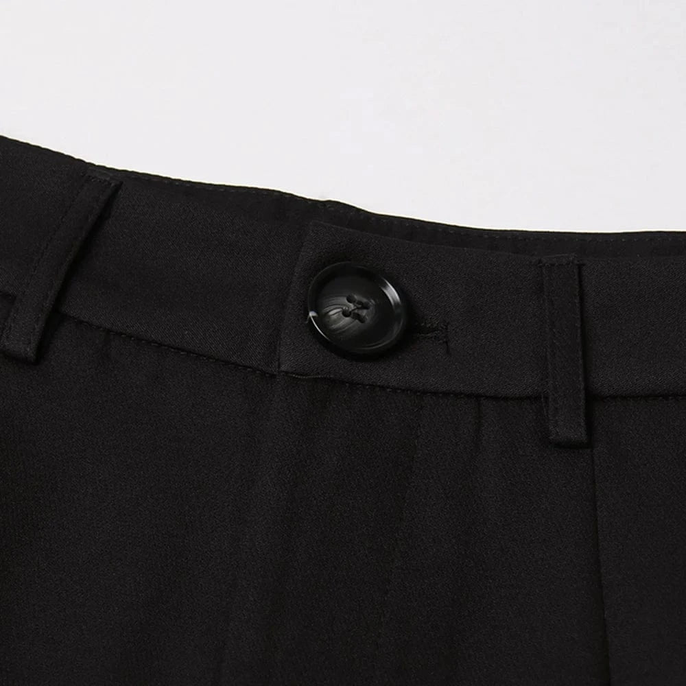 TWOTWINSTYLE Women's Pants Zipper Slit Gathered Waist Minimalist Pencil Pants For Ladies 2024