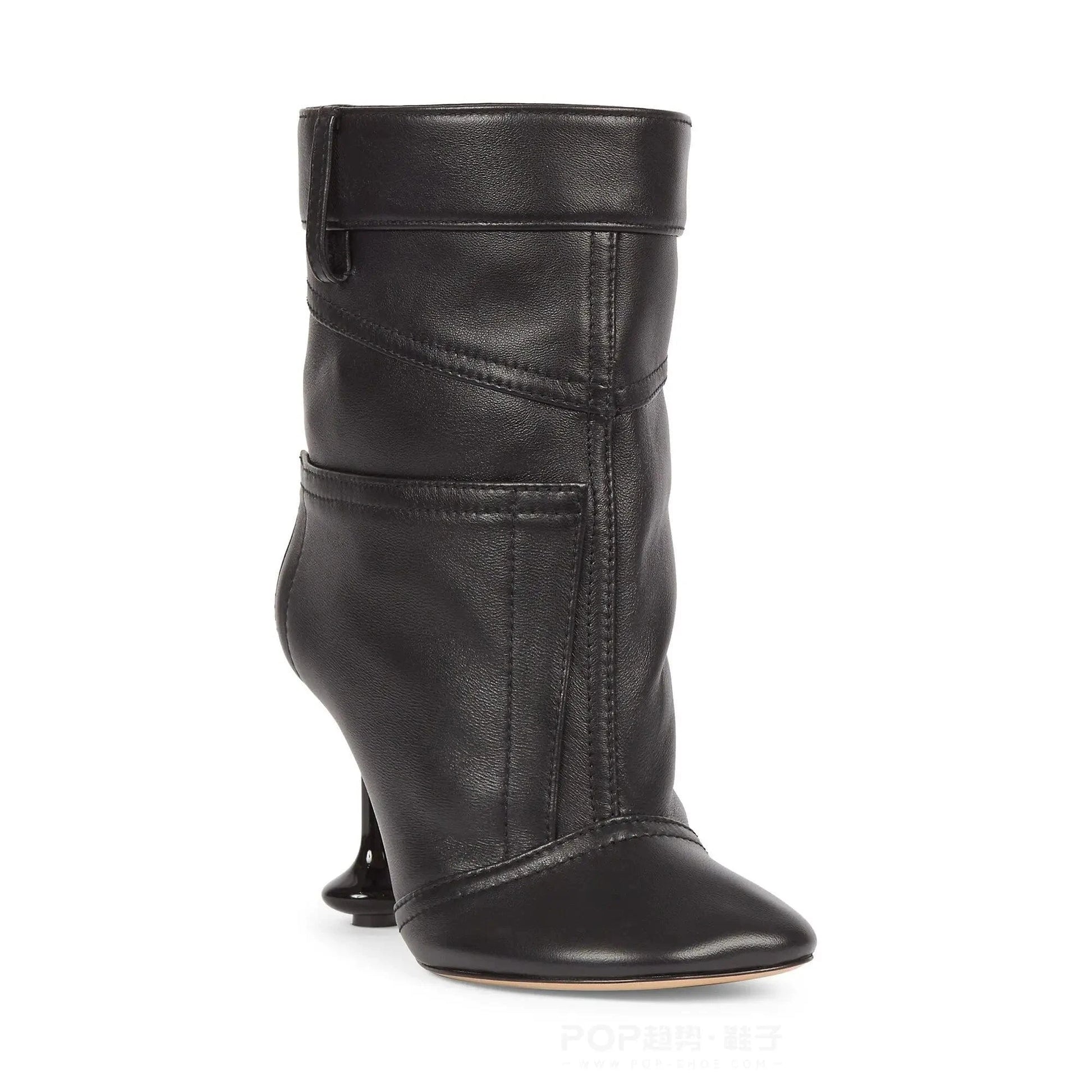 UBILILIA black Ladies designer midi Boots square toe genuine Leather Strange high Heels Women autumn  winter Heeled Ankle Boots