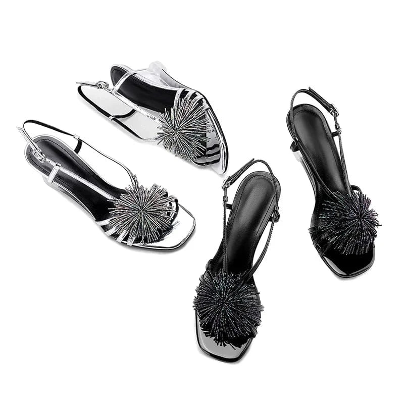 Ubililia PVC clear wedge heels rhinestone tassels Sexy ladies summer sandals Koran ankle strap Party Heels Sandals for Woman