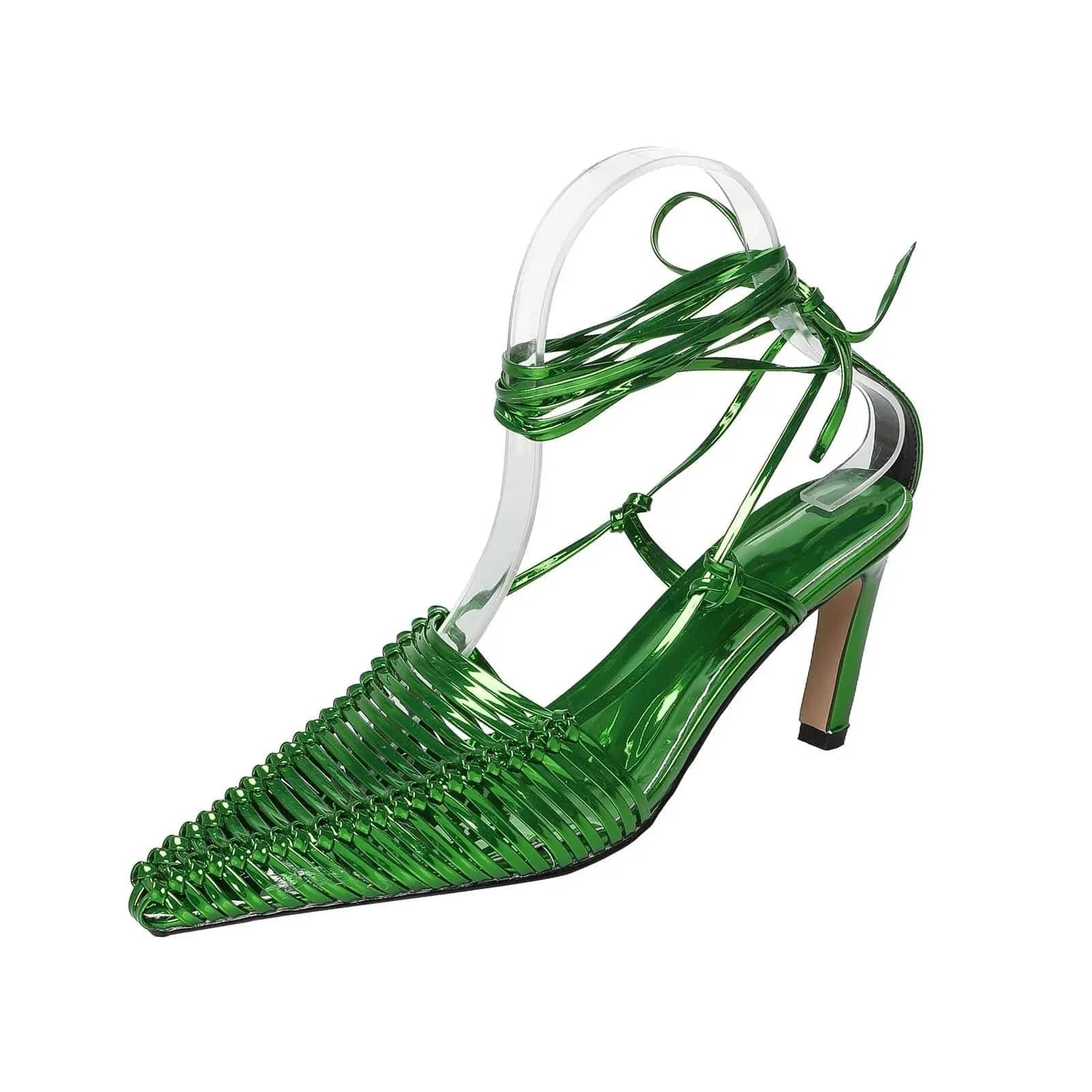 Ubililia Roman Style plait Lace Up Dress Sandals Women's Low Heels Knitting Cut braid Summer Custom weave strappy women Shoes