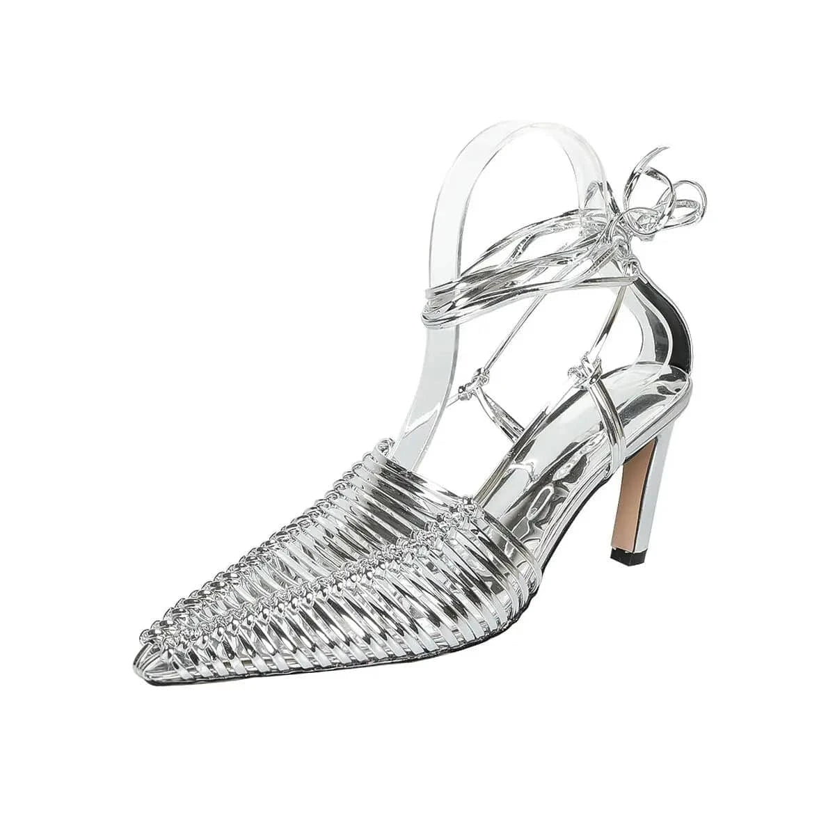 Ubililia Roman Style plait Lace Up Dress Sandals Women's Low Heels Knitting Cut braid Summer Custom weave strappy women Shoes