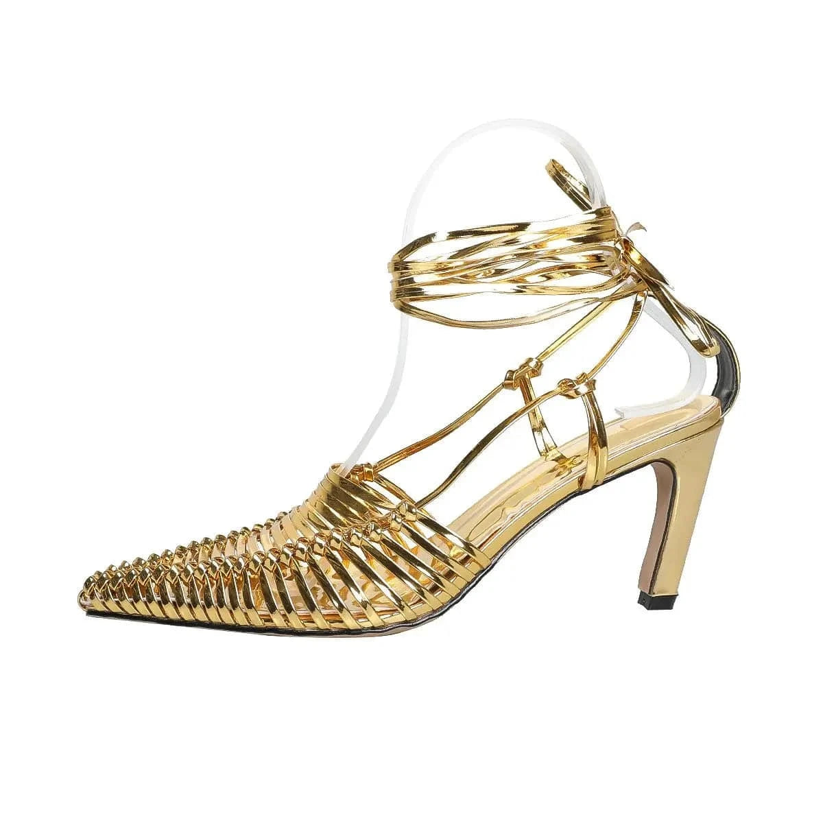 Ubililia Roman Style plait Lace Up Dress Sandals Women's Low Heels Knitting Cut braid Summer Custom weave strappy women Shoes