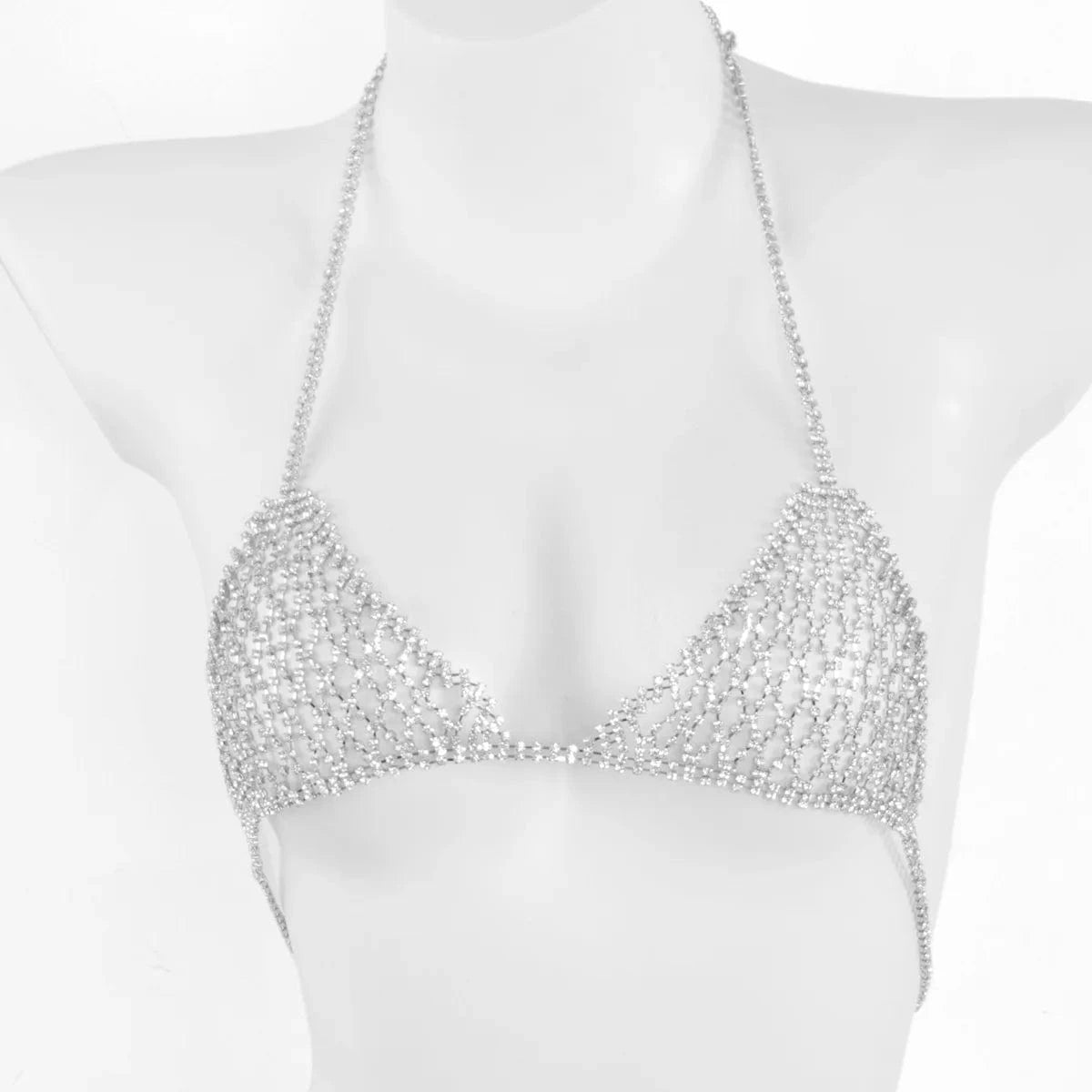 underwear / silver bra Bling Bling Body Jewelry Set Bra Skirt Underwear Luxury Body Jewelry Chain Sexy Women