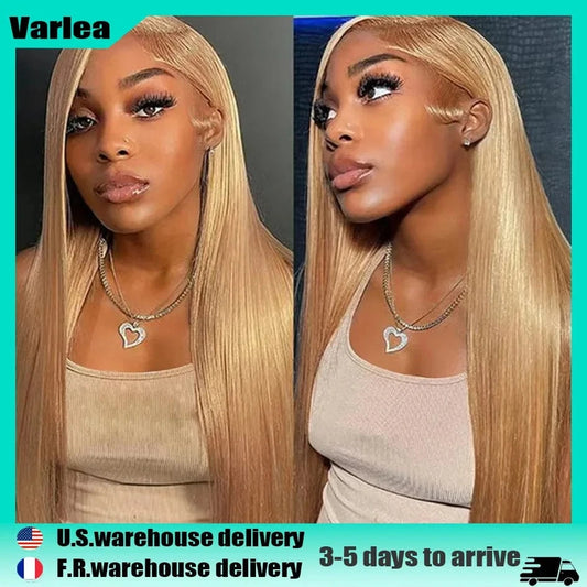 United States / 20inches / 200%|13x6 Varlea 34 Inch Honey Blonde Wig Human Hair Straight Hd Lace Frontal Wig 13x6 13x4 Lace Frontal Blonde Wig For Women Brazilian