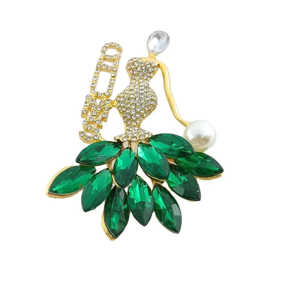 university society Girl Dress Gold Red Eta Phi Beta Lady Girl Red Rhinestone TLOD Dress Sorority Brooches Gamma Phi Delta