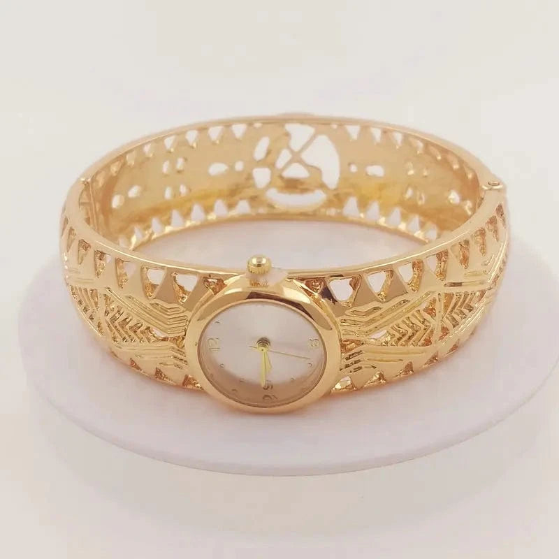 US size 9 / Gold Samoan seal tribal bracelet watch bangle hawaiian jewelry wholesale 14k gold plated filled jewelry set pearl bracelet ring