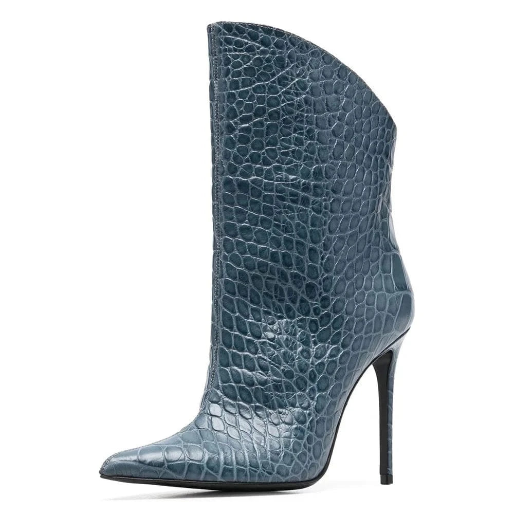 US12.5-13/Eur43 / Green New Custom Designer Luxury Boots For Women Ladies Sexy Pointed Stiletto Heel Ankle Boots Zip Pointed Stiletto High Heels Pumps