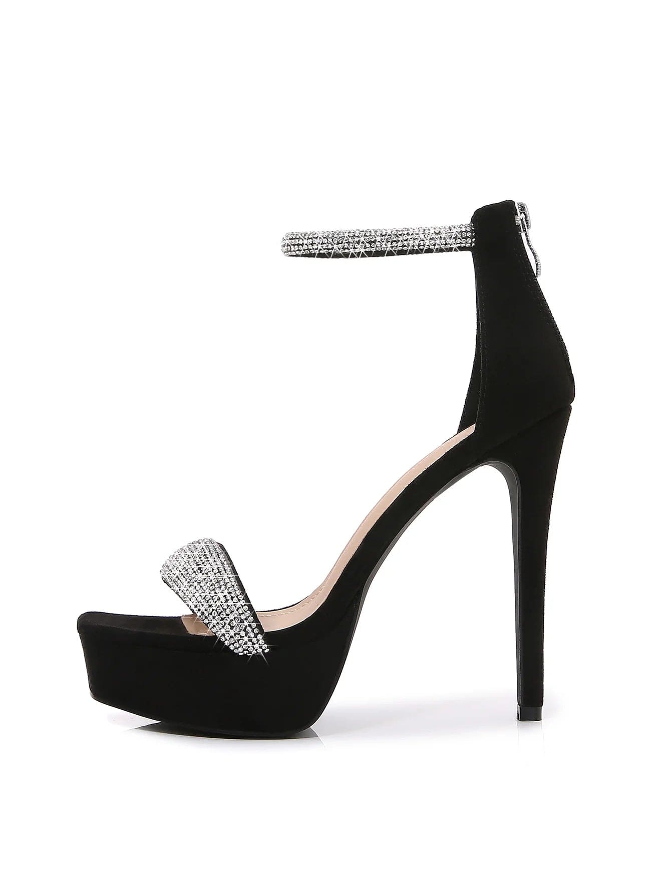 US7-7.5/Eur37 / Black New Shoes Women Square Stiletto Heels Women Pumps Heeled Sandals Stock
