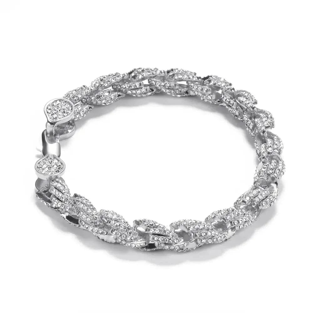 UWIN Fashion 9mm Rose Gold Bracelet 7Inch /8Inch Crystal Rope Chain Bracelet Jewelry Unisex Gifts Wholesale