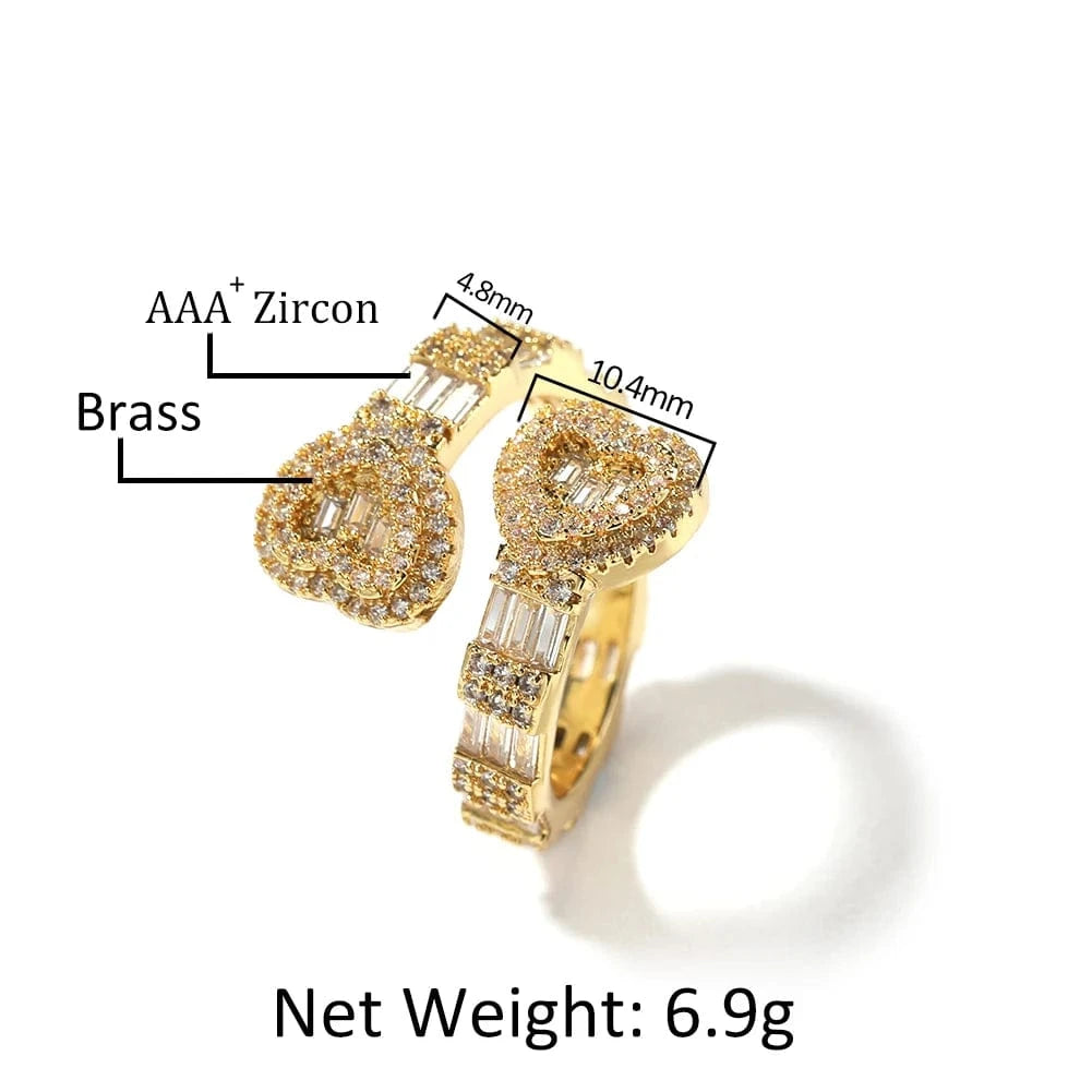 UWIN Fashion Jewelry Set CZ Love Ring Bracelet Heart Shaped Letter Pendant Necklace Gifts Hip Hop Jewelries For Women