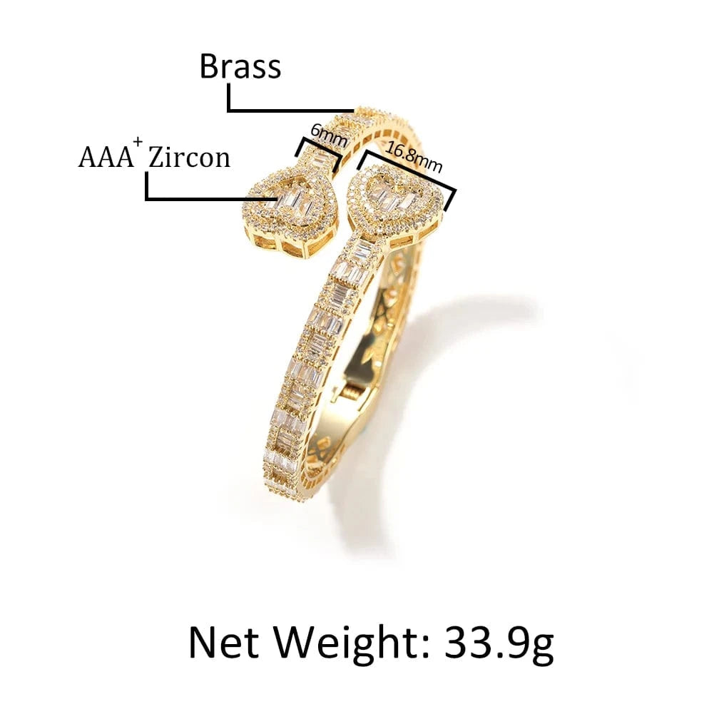 UWIN Fashion Jewelry Set CZ Love Ring Bracelet Heart Shaped Letter Pendant Necklace Gifts Hip Hop Jewelries For Women