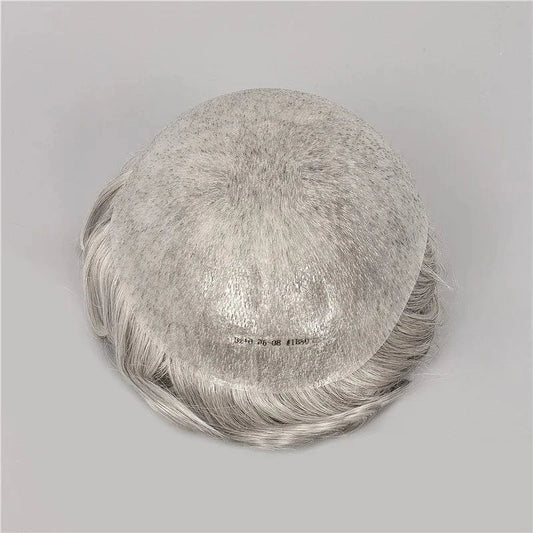 V Loop Hand Made Natural Human Hair Toupee Replacement Unit 8x10inch Loop Injected Super Thin Skin Base Toupee For Men