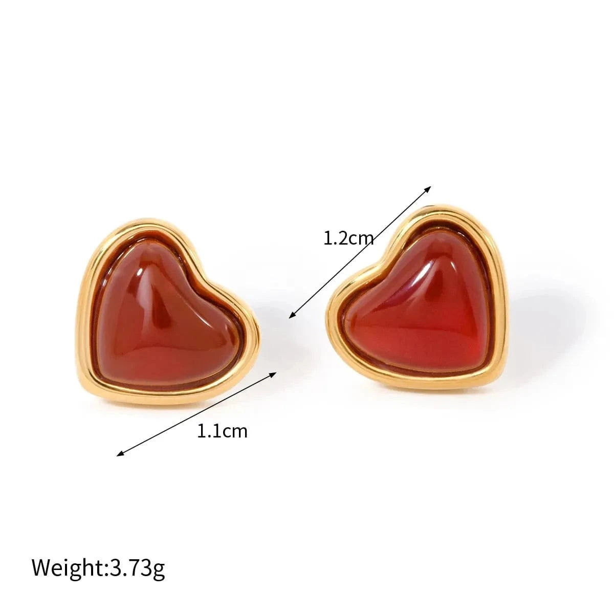 Valentine day couple gift jewelry Red agate natural healing stone love heart pendent necklace bracelet earring jewelry set