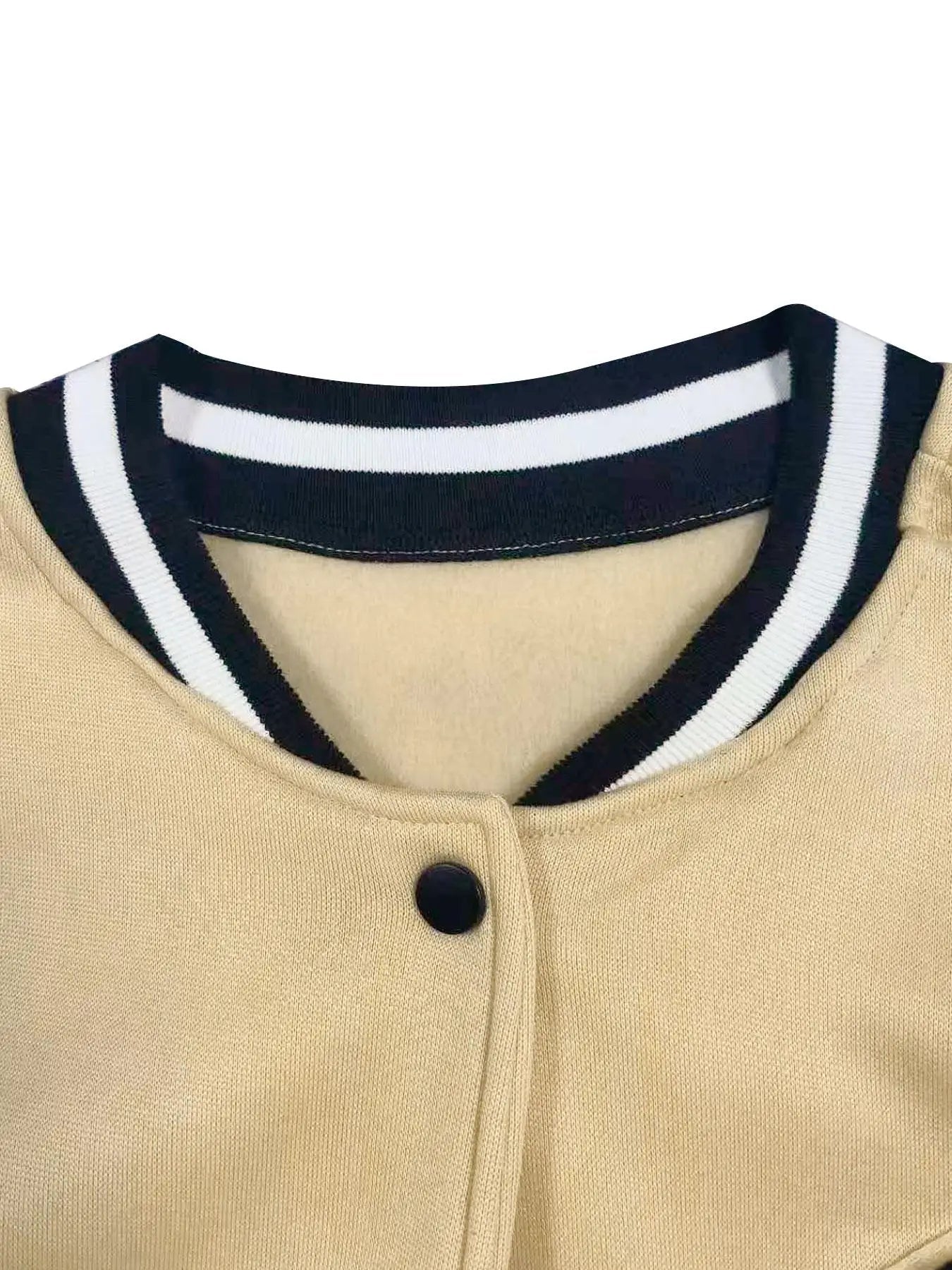 Varsity Jacket + Colorblock Letter Print Button Front Drop Shoulder Midi + Casual Style - SN Wigs & More