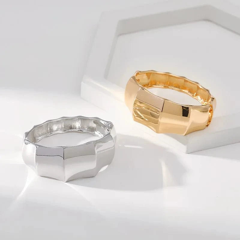 Versatile Fashion And Glossy Trend Bamboo Bracelet Personalized  Ring Bracelet   Minimalist Design Irregular Bracelet