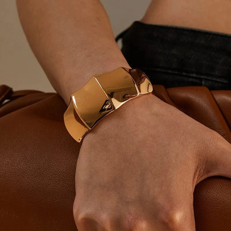 Versatile Fashion And Glossy Trend Bamboo Bracelet Personalized  Ring Bracelet   Minimalist Design Irregular Bracelet