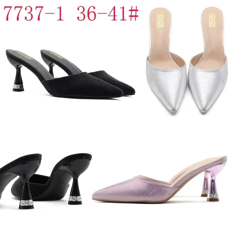 versatile rhinestone stiletto heel pointed closed toe sandals sexy ladies high heels women's shoes