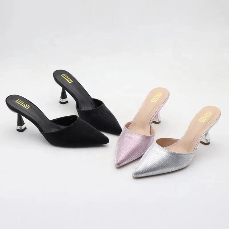 versatile rhinestone stiletto heel pointed closed toe sandals sexy ladies high heels women's shoes
