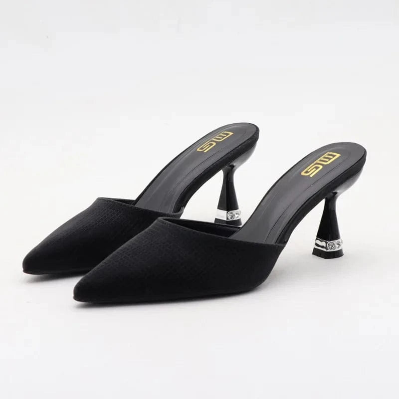 versatile rhinestone stiletto heel pointed closed toe sandals sexy ladies high heels women's shoes