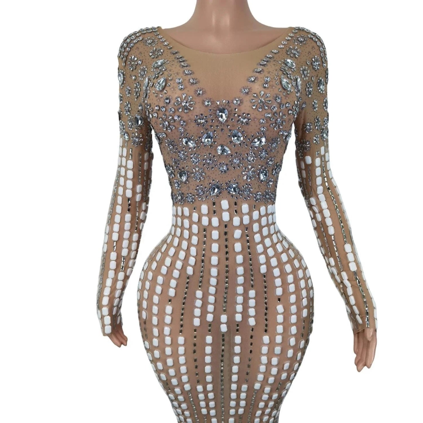 Vestido Prom Gown Beading Diamond Banquet Cocktail Long Dress Ladies Club Outfits Women Dinner Sheath Dress Sexy Party Dress