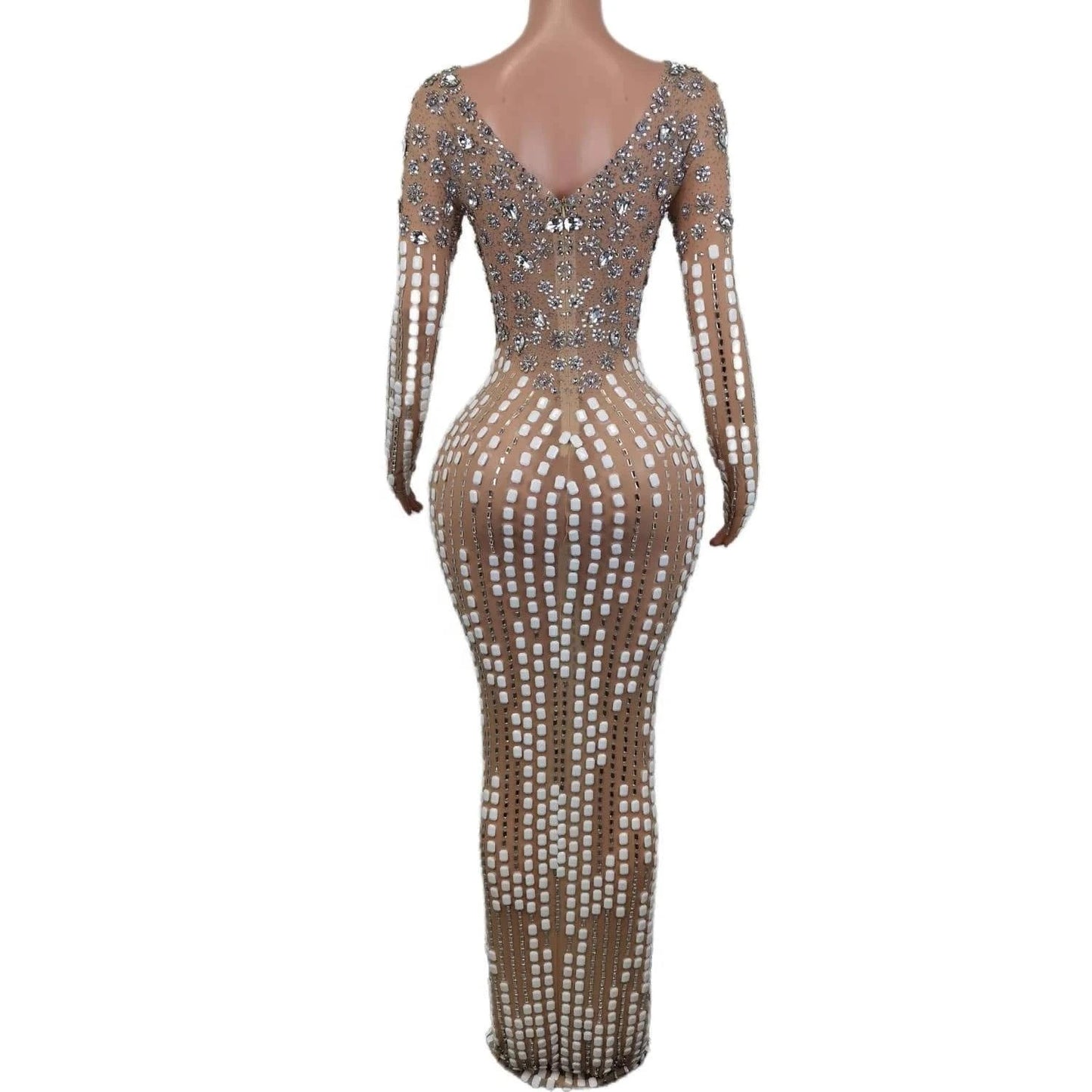 Vestido Prom Gown Beading Diamond Banquet Cocktail Long Dress Ladies Club Outfits Women Dinner Sheath Dress Sexy Party Dress