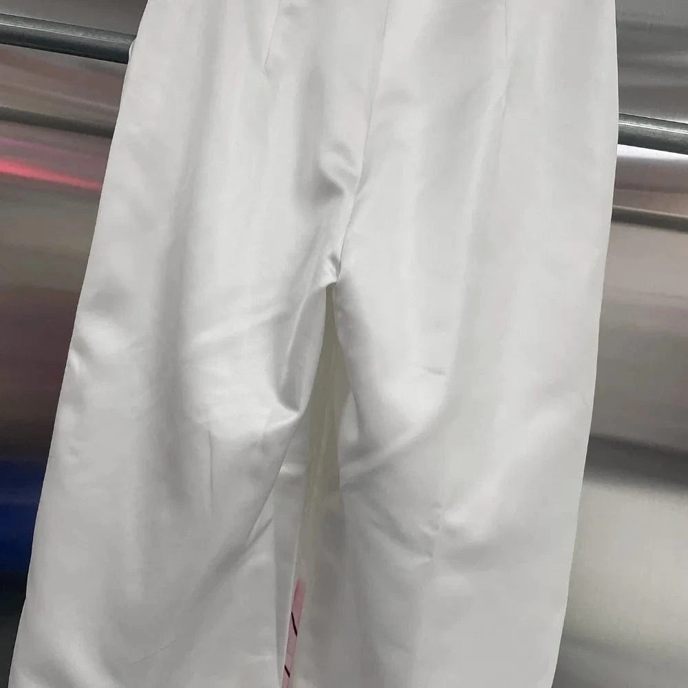 VGH Casual Printed Two Piece Set Fot Women O Neck Short Sleeve Top High Waist Slimming Flare Trousers Fashionable Suit Female