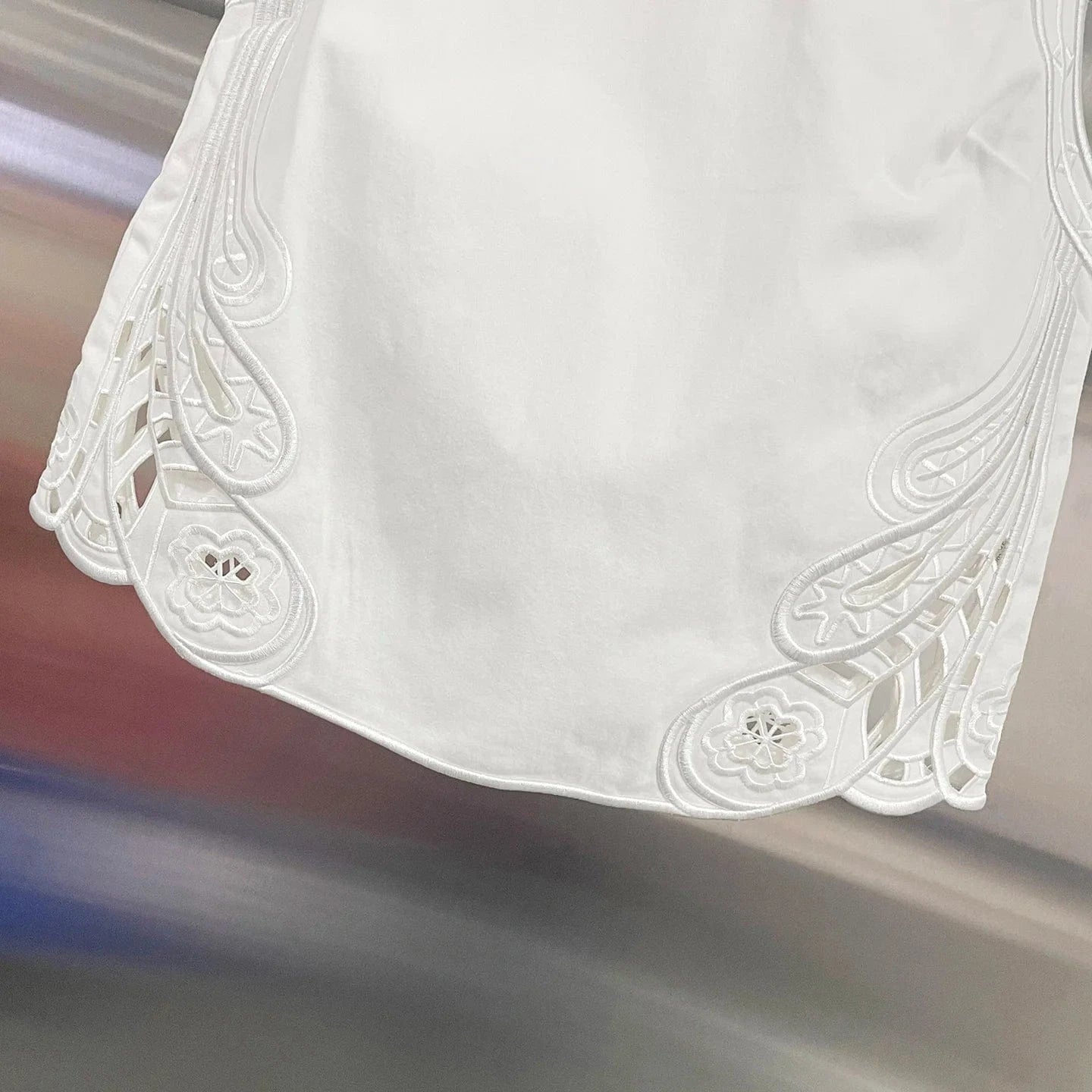 VGH Casual Two Piece Sets for Women O Neck Sleeveless Vest Hollow Out High Wasit Holiday Style Wide Leg Trousers Suit Female New