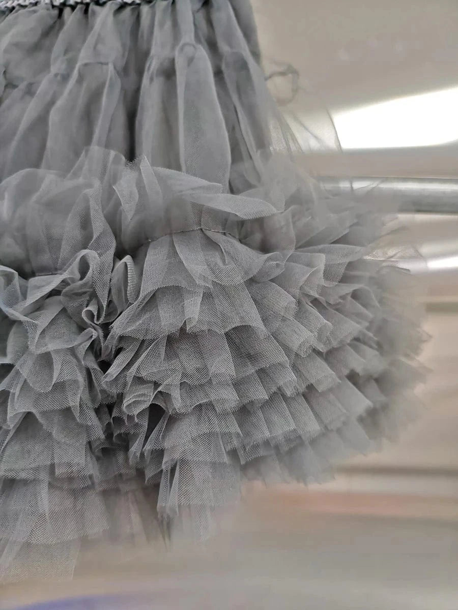 VGH Patchwork Tierred Mesh Ball Gown for Women High Waist Spliced Elastic Solid Sweet Fashion Style Mini Skirts Female Clothes