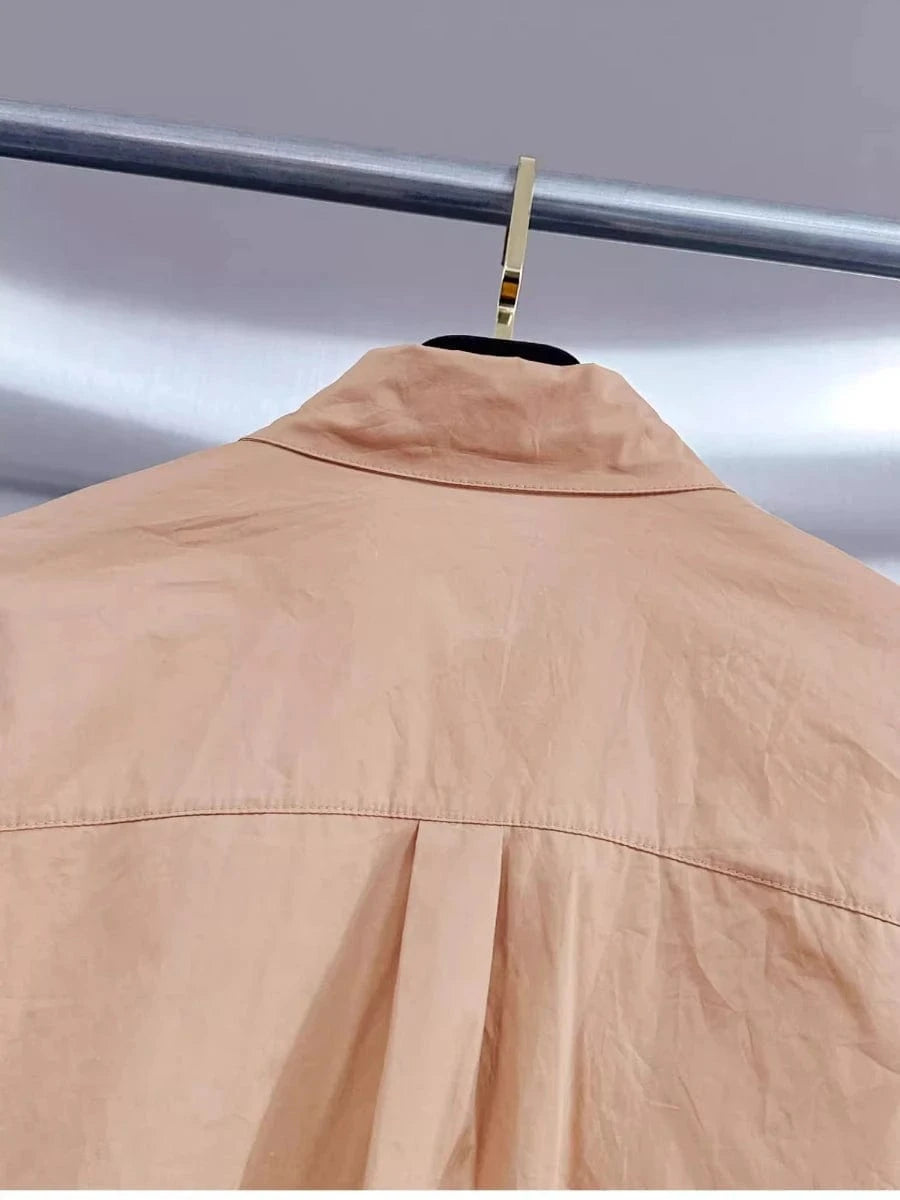 VGH Solid Embroidery Design Two Piece Sets for Women Lapel Sleeveless Top High Wasit Spliced Hollow Out A Line Skirt Suit Female