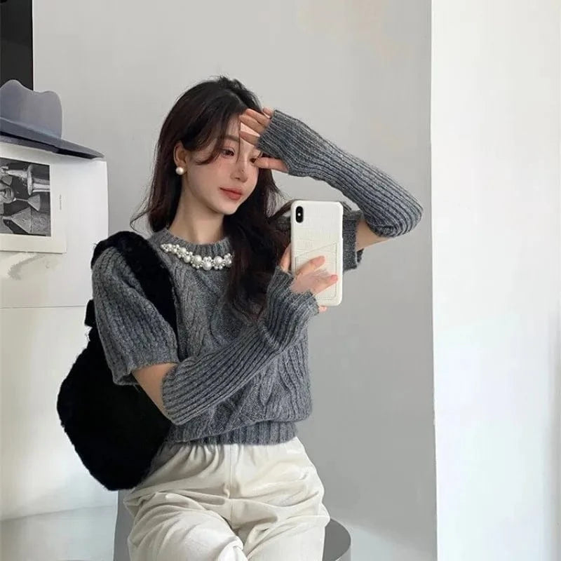 Vietnam Cambodia Thailand Malaysia Indonesia Philippines new round neck long sleeve nailed bead women's pullover sweater