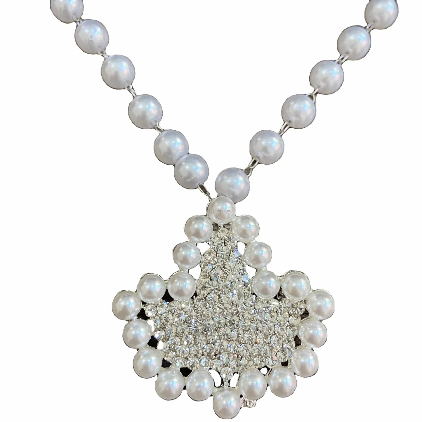 vintage / 20inches / 45cm Pearl Chain Alpha Kappa A Necklace Sorority Paraphernalia Gift Rhinestone Brooch Sparkling Faux Pearl Brooch Pin Jewelry