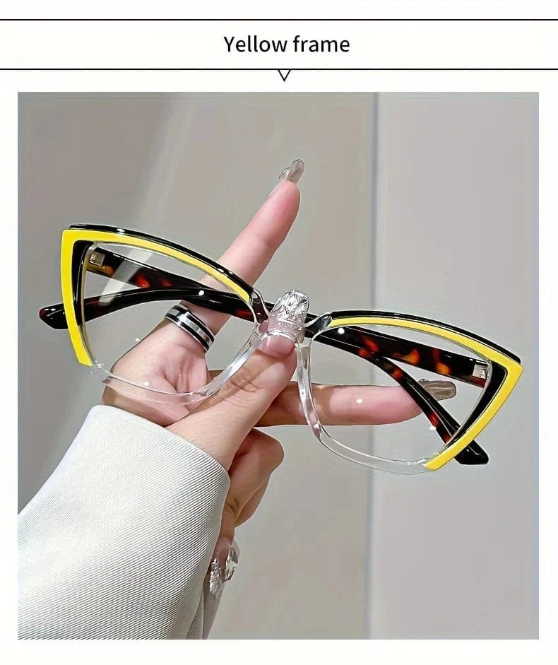 Vintage Cat-Eye Full Rim Reading Glasses Non-Prescription, PC Frame & Lens, Elegant Design, Range  1.0 to  4.0