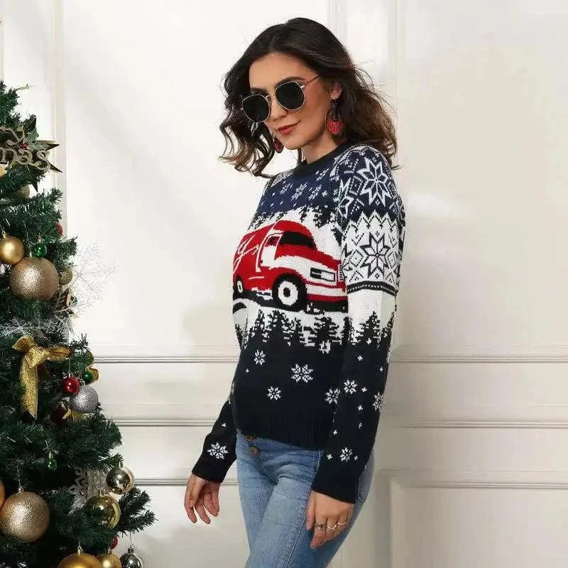 Vintage Female New Year Knitted Funny Sweater Pullover Wholesaler Custom Christmas Sweater