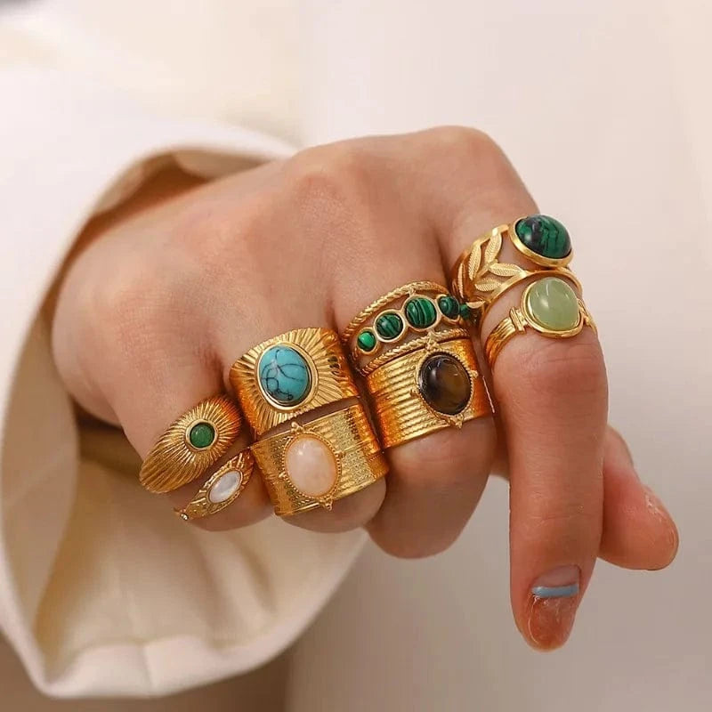 Vintage Individual Geometry Ring Temperament Stainless Steel Women Ring Fashion Rings Wholesale Jewelry