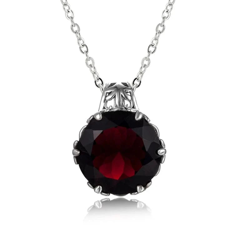Vintage Women Aquamarine Gemstone Pendant 925 Silver Necklace Pendant Gemstone Wedding Jewelry