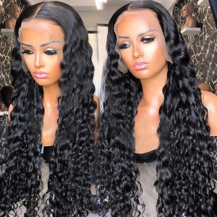 Virgin Wigs With Frontal 13X4 Transparent Lace 100% Virgin Brazilian Water Wave Hair Wigs
