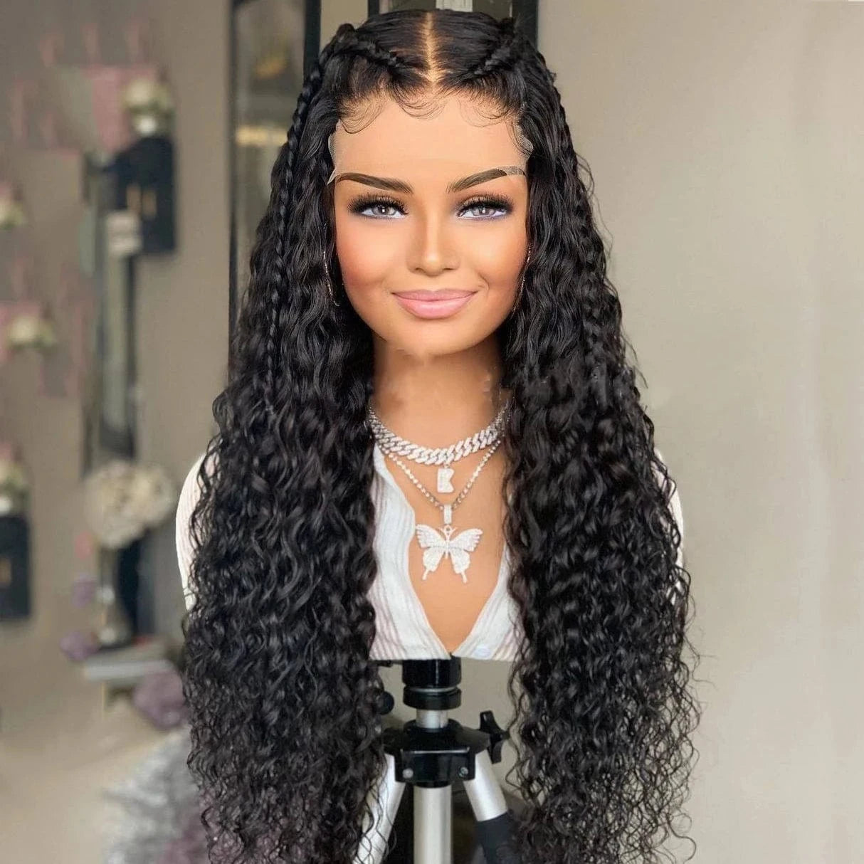 Virgin Wigs With Frontal 13X4 Transparent Lace 100% Virgin Brazilian Water Wave Hair Wigs