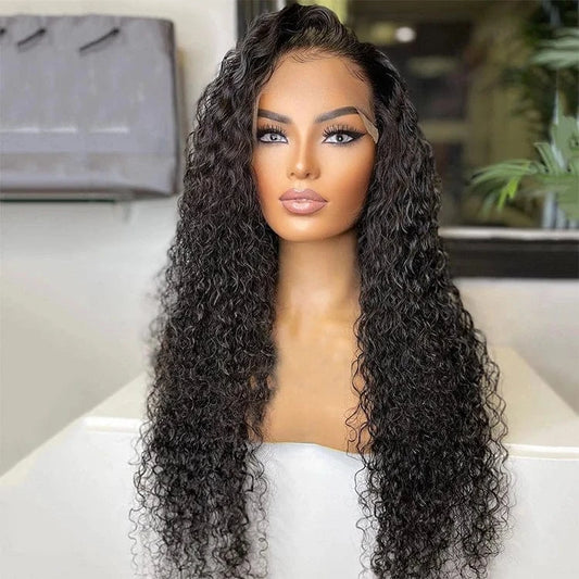 Virgin Wigs With Frontal 13X4 Transparent Lace 100% Virgin Brazilian Water Wave Hair Wigs