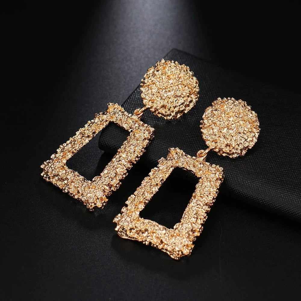 VKME Fashion Vintage Earrings For Women Big Geometric Statement Metal Drop Earrings Trendy Earings Jewelry Accessories