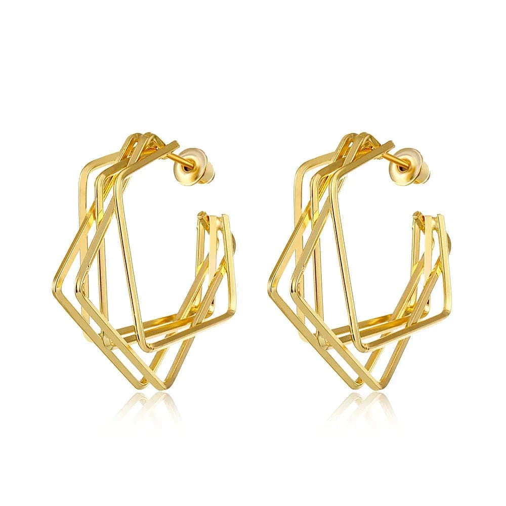 VKME Fashion Vintage Earrings For Women Big Geometric Statement Metal Drop Earrings Trendy Earings Jewelry Accessories