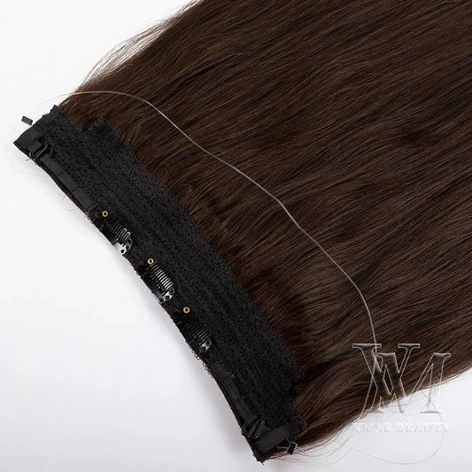 VMAE 100g Double Drawn Brazilian Remy Straight Cuticle Aligned Raw Virgin One Piece Halo Hair Extensions Human Hair
